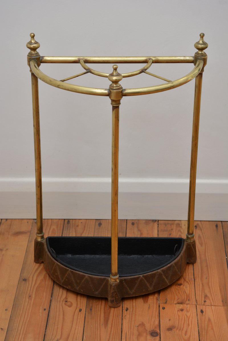 Original Antique Victorian Umbrella Stand in Brass - Image 9